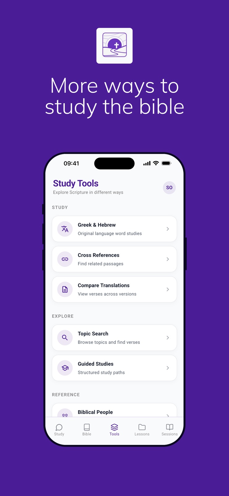 Study Tools with Greek and Hebrew, cross references, and translation comparison